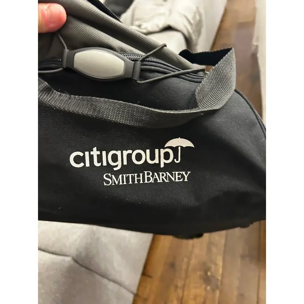 RARE Citigroup Smith Barney Bankers Tote Travel Gym Bag Duffel Black Grey